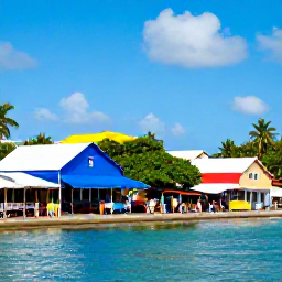 Caribbean Holidays, Antigua Solo Holidays, Colourful waterfront in St John's, Antigua, with market stalls, local shops and pedestrians beneath a bright Caribbean sky