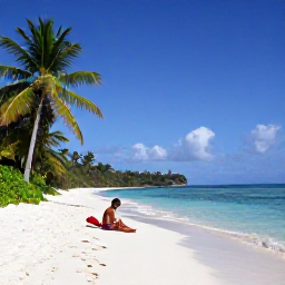 Caribbean Holidays, Antigua Solo Holidays, Solo traveller relaxing on a quiet white-sand beach in Antigua during September, turquoise sea and palm trees