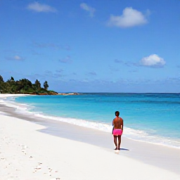 Caribbean Holidays, Antigua Solo Holidays, Solo traveller relaxing on a quiet white-sand beach in Antigua in December, turquoise sea and gentle sunshine