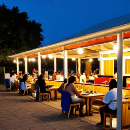 Caribbean Holidays, Antigua Spa Breaks, Colourful evening market and restaurant terrace in Antigua, with local food, soft lights and relaxed visitors