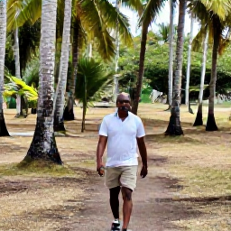 Caribbean Holidays, Antigua Walking Holidays, A friendly local guide leading visitors through Antigua countryside with palms and dry woodland