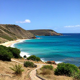 Caribbean Holidays, Antigua Walking Holidays, A panoramic coastal walking trail in Antigua in April, with turquoise sea, dry green hills and a clear blue sky