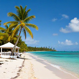Caribbean Holidays, Antigua Walking Holidays, A peaceful Antiguan beach with a walking path, palm trees, clear shallow water and a small local caf&eacute; nearby