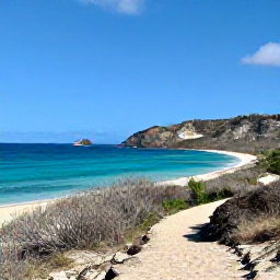 Caribbean Holidays, Antigua Walking Holidays, A scenic coastal walking trail on Antigua in January, with turquoise sea, pale sand, dry tropical vegetation and a clear blue sky