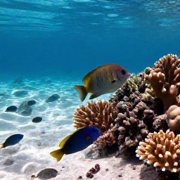 Caribbean Holidays, April Beach Holidays, Snorkeller viewing colourful tropical fish and coral in clear Tobago water near a sandy beach