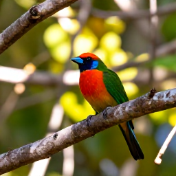 Caribbean Holidays, April Birdwatching, Colourful Caribbean birds perched in a tropical forest in the United States Virgin Islands, warm April morning light