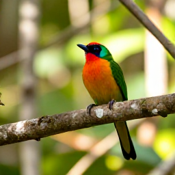 Caribbean Holidays, April Birdwatching, Colourful Caribbean birds perched in lush rainforest on Saint Vincent, soft morning light