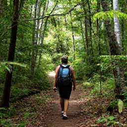 Caribbean Holidays, April Birdwatching, Guided birdwatcher walking through Vermont Nature Trail in Saint Vincent rainforest