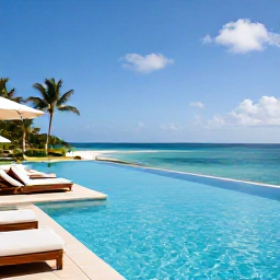 Caribbean Holidays, April Business Class, Elegant Caribbean resort with an infinity pool overlooking the sea in April