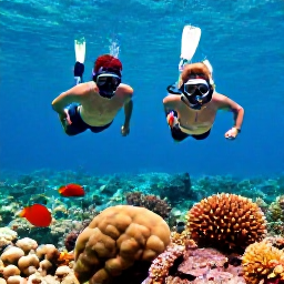 Caribbean Holidays, April Couples Holidays, A couple snorkelling in clear shallow Caribbean water beside colourful fish and coral in the British Virgin Islands