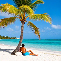 Caribbean Holidays, April Couples Holidays, Clear turquoise water, white sand and a couple relaxing beneath palm trees on Orient Bay