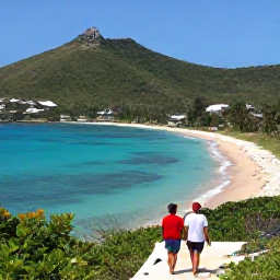 Caribbean Holidays, April Couples Holidays, Turquoise sea and secluded sandy cove surrounded by green hills on Saint Barth&eacute;lemy
