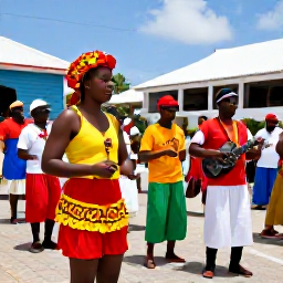Caribbean Holidays, April Culture Holidays, Colourful Saint Barth&eacute;lemy cultural celebration in a sunny island town, with local people, music and traditional details