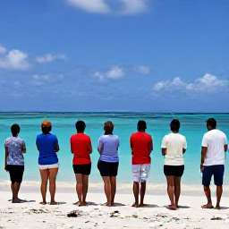 Caribbean Holidays, April Culture Holidays, Visitors enjoying a respectful cultural walking tour beside the sea in the Turks and Caicos Islands, with bright April skies and turquoise water