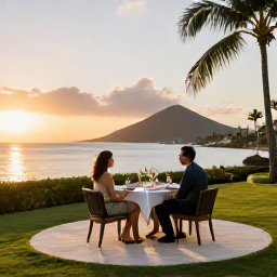 Caribbean Holidays, April Getaway, Romantic outdoor dinner for two at a British Virgin Islands adults-only resort during a golden April sunset