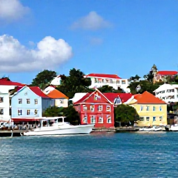 Caribbean Holidays, April Instagram Hotspots, Colourful waterfront buildings and boats in Charlotte Amalie harbour on Saint Thomas, Caribbean island scenery