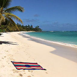 Caribbean Holidays, April Instagram Spots, Quiet white-sand beach at Valley Church Beach in Antigua, turquoise water, palm trees and a colourful beach towel