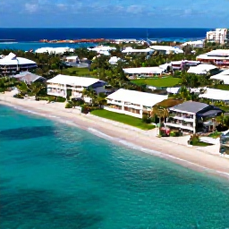 Caribbean Holidays, April Luxury Holidays, Aerial view of turquoise Caribbean water, white sandy beaches and elegant resorts on Saint Martin and Sint Maarten in warm April sunshine