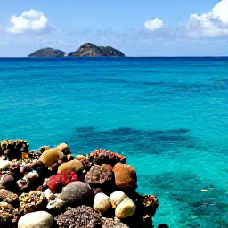 Caribbean Holidays, April Nature Holidays, Snorkellers exploring a colourful coral reef in clear Caribbean water near the British Virgin Islands, with tropical fish and rocky islands in the distance