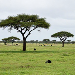 Caribbean Holidays, April Safari Holidays, A golden African savannah in April after seasonal rain, with fresh green grass, scattered acacia trees and distant wildlife under a bright sky