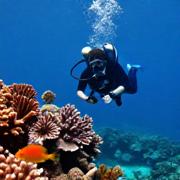 Caribbean Holidays, April Scuba Diving, A diver exploring a colourful coral reef in clear Caribbean water off Antigua in April
