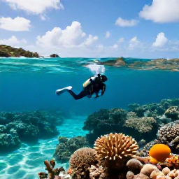 Caribbean Holidays, April Scuba Diving, Colourful coral reef and clear turquoise water around Saint Barth&eacute;lemy in bright April sunshine