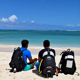 Caribbean Holidays, April Scuba Diving, Friendly Caribbean dive centre preparing scuba equipment beside a sunny beach on Saint Kitts