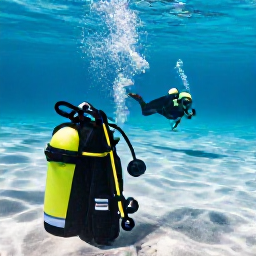 Caribbean Holidays, April Scuba Diving, Relaxed diver rinsing scuba equipment beside a tropical beach on Saint Martin after a morning dive