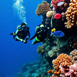 Caribbean Holidays, April Scuba Diving, Scuba divers swimming beside a coral-covered wall with tropical fish near Antigua