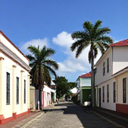 Caribbean Holidays, April Solo Holidays, Colourful Basseterre street scene with historic buildings, palm trees and a solo visitor exploring the town