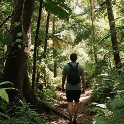 Caribbean Holidays, April Solo Holidays, Hiker following a lush rainforest trail towards the Pitons in Saint Lucia under warm April sunshine