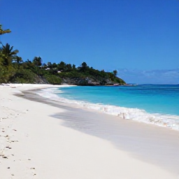 Caribbean Holidays, April Spa Breaks, Quiet white-sand beach in Barbuda with turquoise water, low vegetation and a peaceful untouched atmosphere
