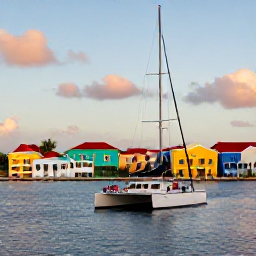 Caribbean Holidays, April Weddings, Aruba wedding party exploring colourful Oranjestad, enjoying local food and a sunset catamaran cruise