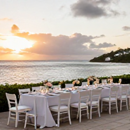 Caribbean Holidays, April Weddings, Elegant small wedding reception on a Saint Barth&eacute;lemy terrace overlooking the Caribbean at sunset