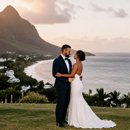 Caribbean Holidays, April Weddings, Romantic newlywed couple overlooking the Caribbean coastline in Montserrat during a warm April evening