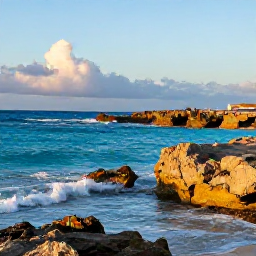 Caribbean Holidays, Aruba Adventure, A warm September morning on Aruba's rugged north coast, with turquoise sea, golden rocks and a clear blue sky