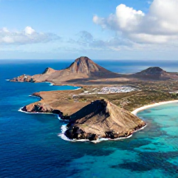 Caribbean Holidays, Aruba Adventure Holidays, Aerial view of Aruba's rugged northern coastline, turquoise sea and bright October sunshine