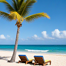 Caribbean Holidays, Aruba Adventure Holidays, Travellers relaxing beside a palm-fringed beach in Aruba after an adventurous day outdoors