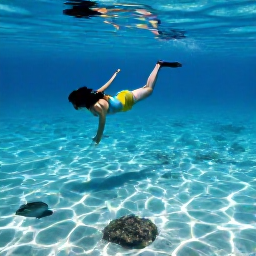 Caribbean Holidays, Aruba Adventure Holidays, Travellers snorkelling in calm, transparent Caribbean water near Aruba, with colourful fish and coral visible below