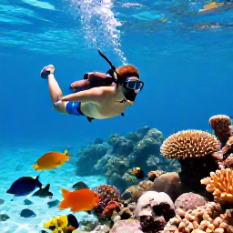 Caribbean Holidays, Aruba Adventure Holidays, Travellers snorkelling in clear Caribbean water among colourful fish and coral near an Aruban beach