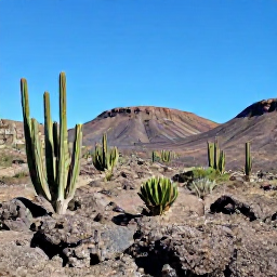 Caribbean Holidays, Aruba Adventure Holidays, Visitors hiking through Aruba's Arikok National Park, surrounded by cacti, rocky hills and dramatic desert scenery under a clear blue sky