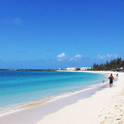 Caribbean Holidays, Aruba Adventure, Sunny Aruba coastline with turquoise water, golden sand and adventurous travellers exploring the shore