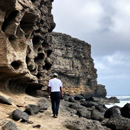 Caribbean Holidays, Aruba Adventure, Travellers hiking across Aruba's rugged north coast near dramatic cliffs and natural rock formations