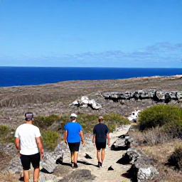 Caribbean Holidays, Aruba Adventure, Travellers hiking through Arikok National Park in Aruba, with desert vegetation, rocky hills and dramatic coastal views