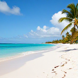 Caribbean Holidays, Aruba Beach Holidays, Wide white-sand beach in Aruba during August, turquoise Caribbean Sea, palm trees, bright natural light