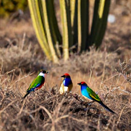 Caribbean Holidays, Aruba Birdwatching, Colourful Caribbean birds among cacti and dry scrub in Aruba during October, warm natural light