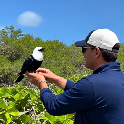 Caribbean Holidays, Aruba Birdwatching, Friendly birdwatching guide leading visitors through Aruba's natural landscape in February sunshine