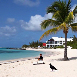 Caribbean Holidays, Aruba Birdwatching, Relaxed Aruba holiday scene combining birdwatching, palm-fringed beach and comfortable resort surroundings