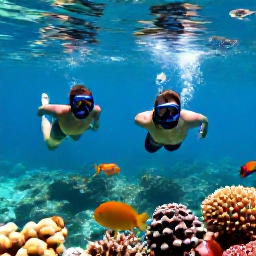 Caribbean Holidays, Aruba Couples Holidays, A couple snorkelling in clear Caribbean water near Aruba, surrounded by colourful fish and coral