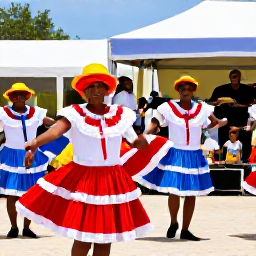 Caribbean Holidays, Aruba Culture Holidays, Aruban dancers in traditional costume performing at a lively cultural festival with musicians and local families